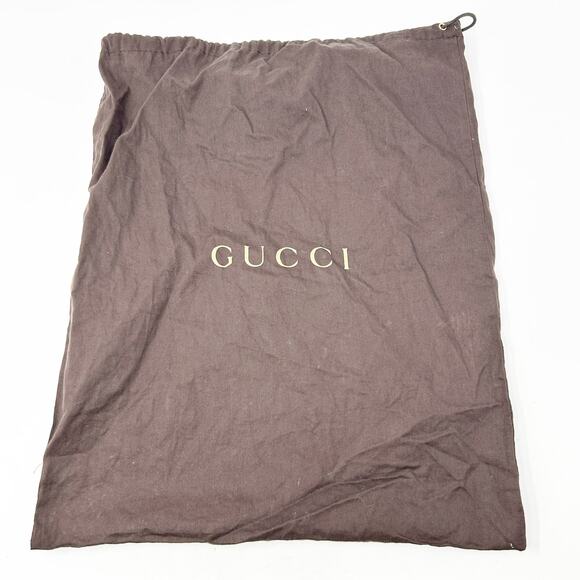 Gucci Made In Italy Drawstring Cotton Luxury Dust Bag Storage 14" x 17" Brown - Picture 1 of 5